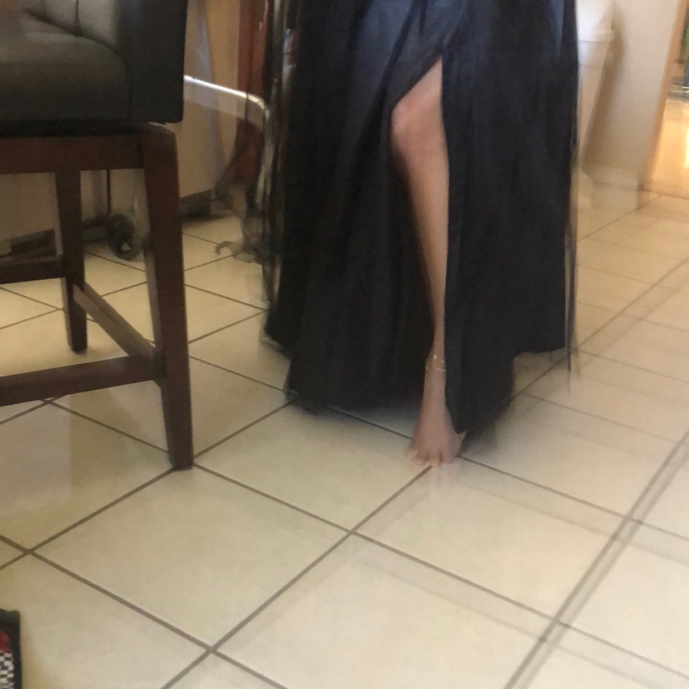 Long Tulle Skirt with Slit